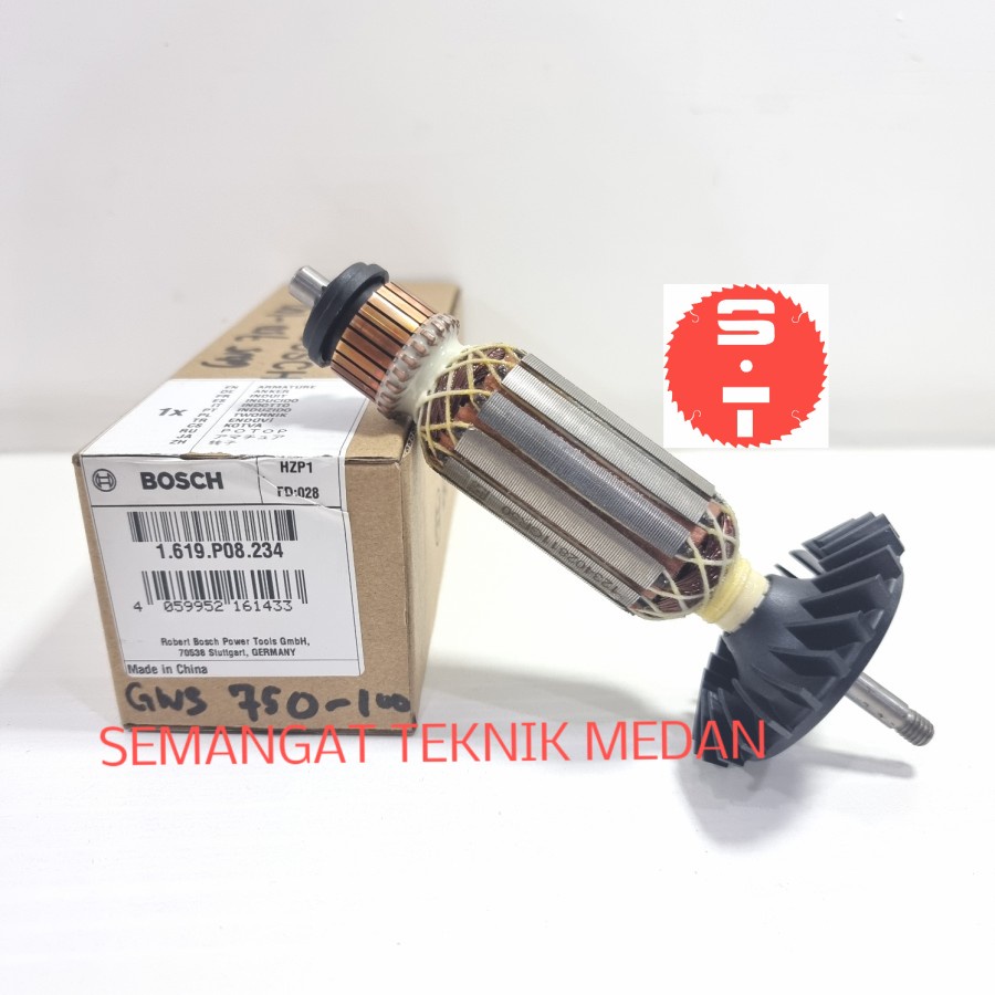 GWS750-100 ARMATURE ANGKER GERINDA GRENDA TANGAN BOSCH GWS 750 - 100