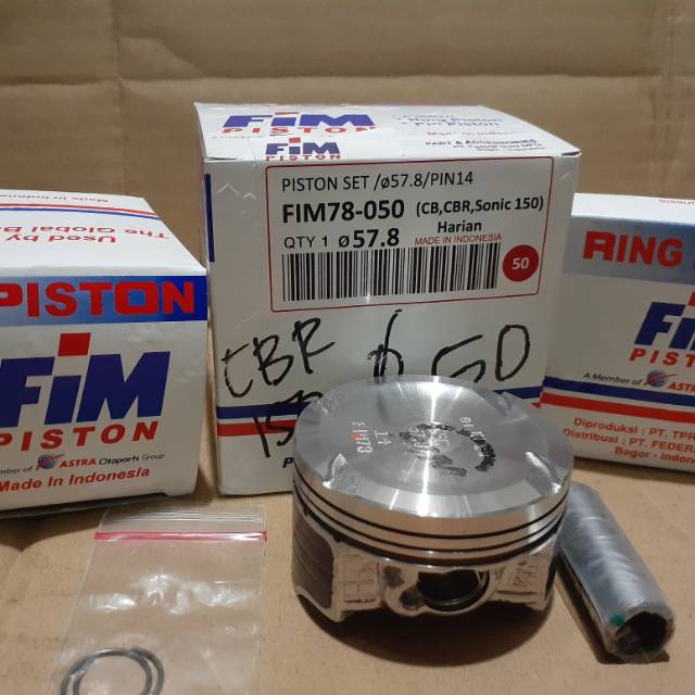 Piston kit CB 150 led Cbr 150 led Sonic 150 oversize 50 FIM