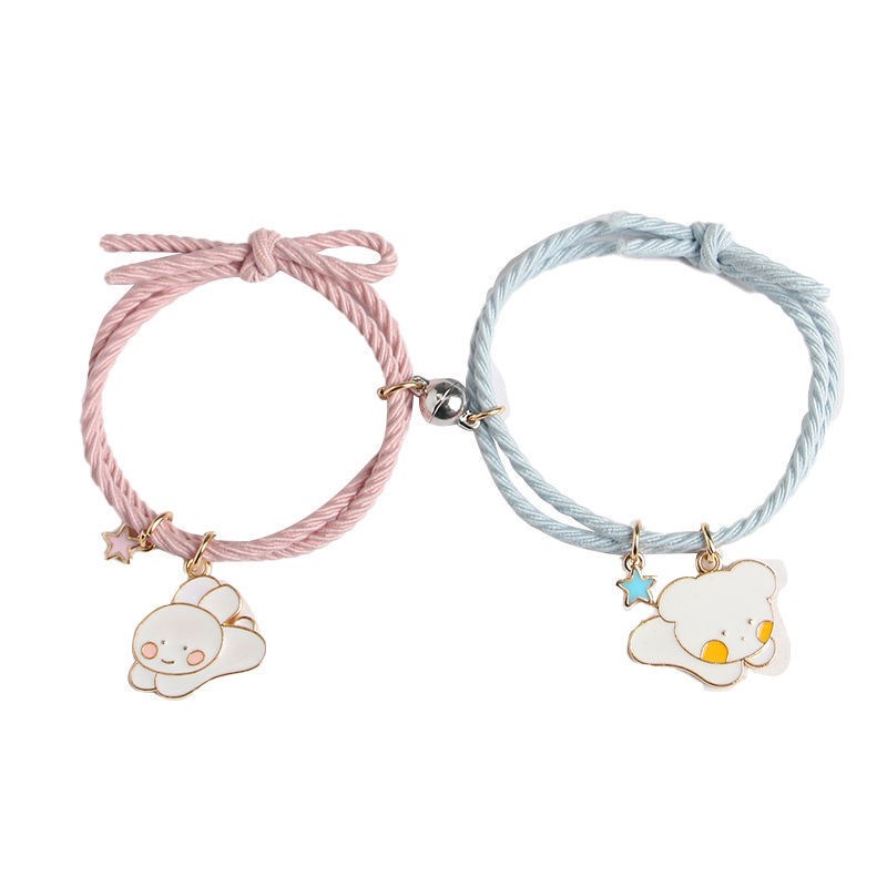 (2 pcs)kartun lucu gelang couple busana sederhana gaya Korea