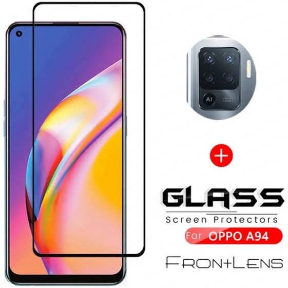 OPPO RENO 5F RENO5 F RENO 5 TEMPERED GLASS 2IN1 FULL LAYAR DAN KAMERA