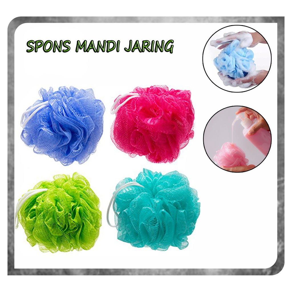 SPONS MANDI JARING / Sponge Shower Gel / Spons Mandi Busa Tebal Bath Puff