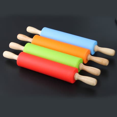 small silicone rolling pin 31 bcm /alat gilas adonan silikon gagang kayu