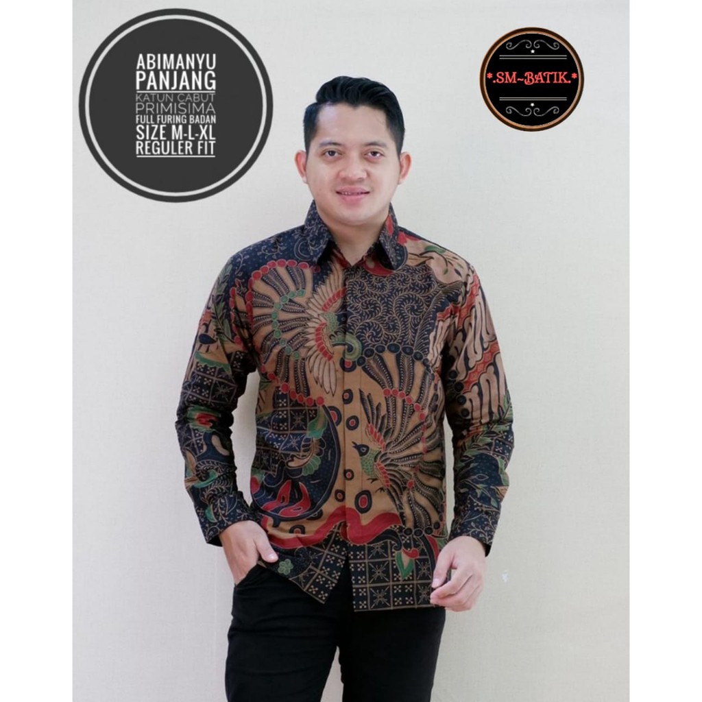 ABIMANYU SM BATIKSOLOAMANAH KEMEJA BAJU BATIK PRIA SOLO LENGAN PANJANG PENDEK LAPIS FURING ATASAN BATIK PREMIUM MODERN KATUN HALUS PEKSI WIBOWO LESMANA HITAM PARANG TRUNTUM COKLAT PANJI LESMONO ADIWANGSA GOLD PERMANA MERAH ASWANGGA 6 PARANG DIRGA GODONG