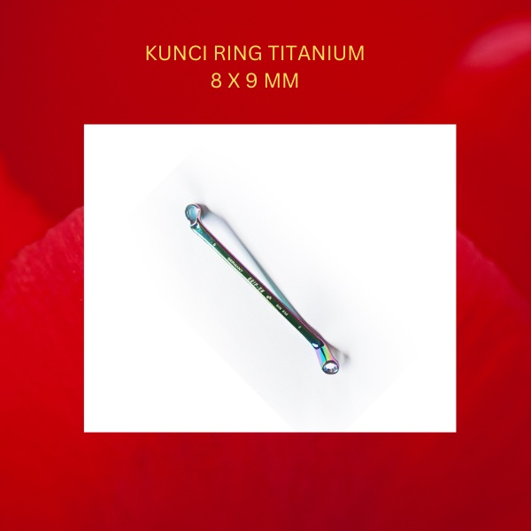 DOUBEL RING SPANNER / KUNCI RING TITANIUM 8 X 9 MM GRIP-ON