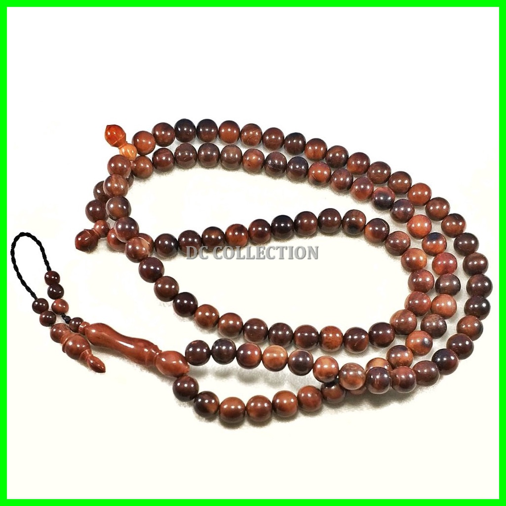 TASBIH KAYU ASLI KAOKAH KAUKAH KOKAH ASLI 10MM MODEL BULAT 99BUTIR DIJAMIN ASLI