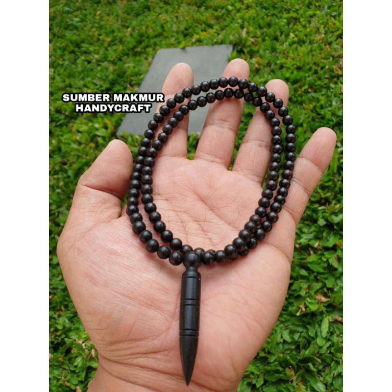 Kalung Kayu bertuah Gali Kelor serat Besi / Kalung pria kayu langka Galih Kelor