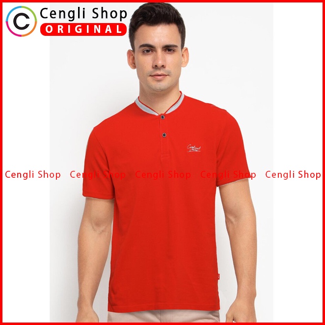 BAJU KAOS POLO PRIA CARDINAL ORIGINAL CASUAL LENGAN PENDEK MERAH CA14