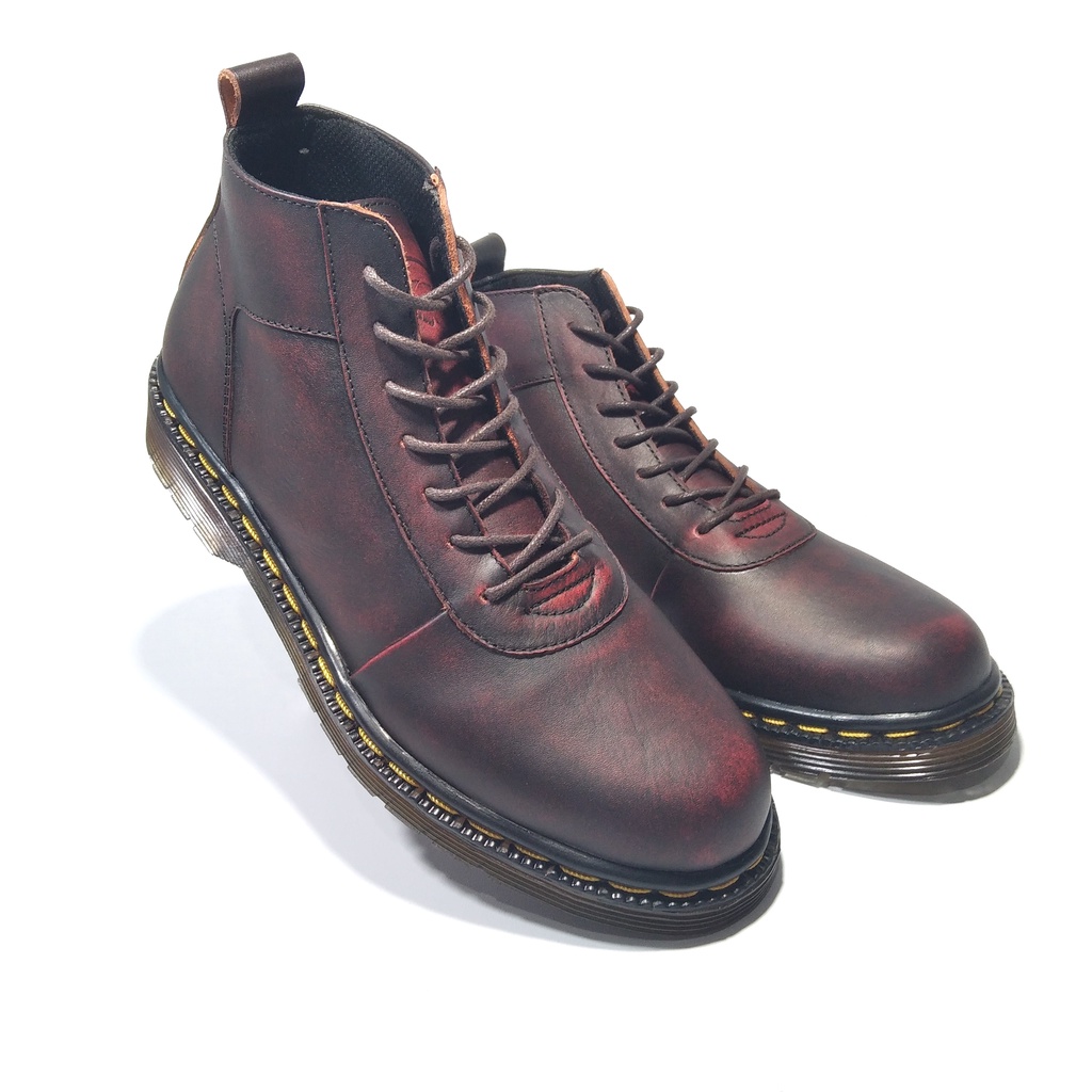 Svend 02 Maroon (Kulit Asli) - Boots Pria Kulit Asli Kasual Semi Formal - Boot Kulit Sapi Asli