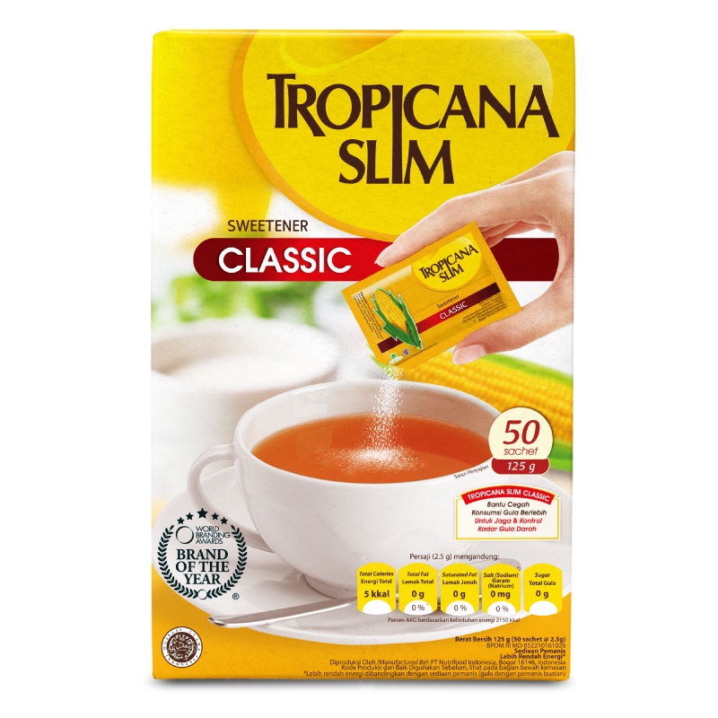 

[GIFT] Tropicana Slim Sweetener Classic 50 Sachet - Pemanis untuk Bantu Batasi Gula