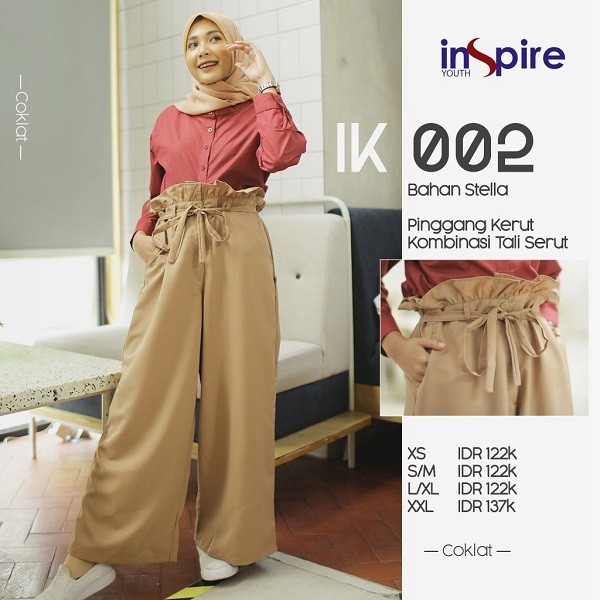 INSPIRE KULOT IK 02 BAHAN KATUN POLYESTER RAYON CELANA LONGGAR SYARI FASHION MUSLIM UNTUK REMAJA