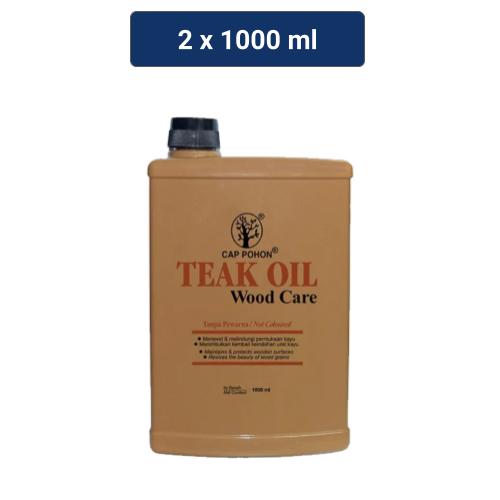 Cap Pohon Teak Oil Merawat Permukaan Kayu Botol 2 x 1000mL