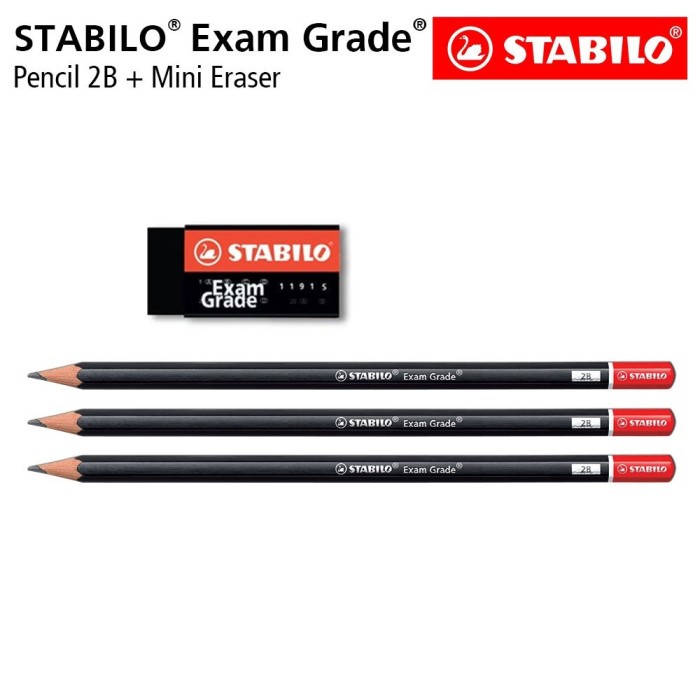 

STABILO Exam Grade - Set 4pcs - Pencil 2B Mini Eraser