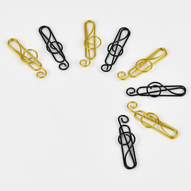 [20Pcs Music Note Shaped Paper Clips] [Office School Notes Classified Clips] [Personal Document Organizing Paperclips]