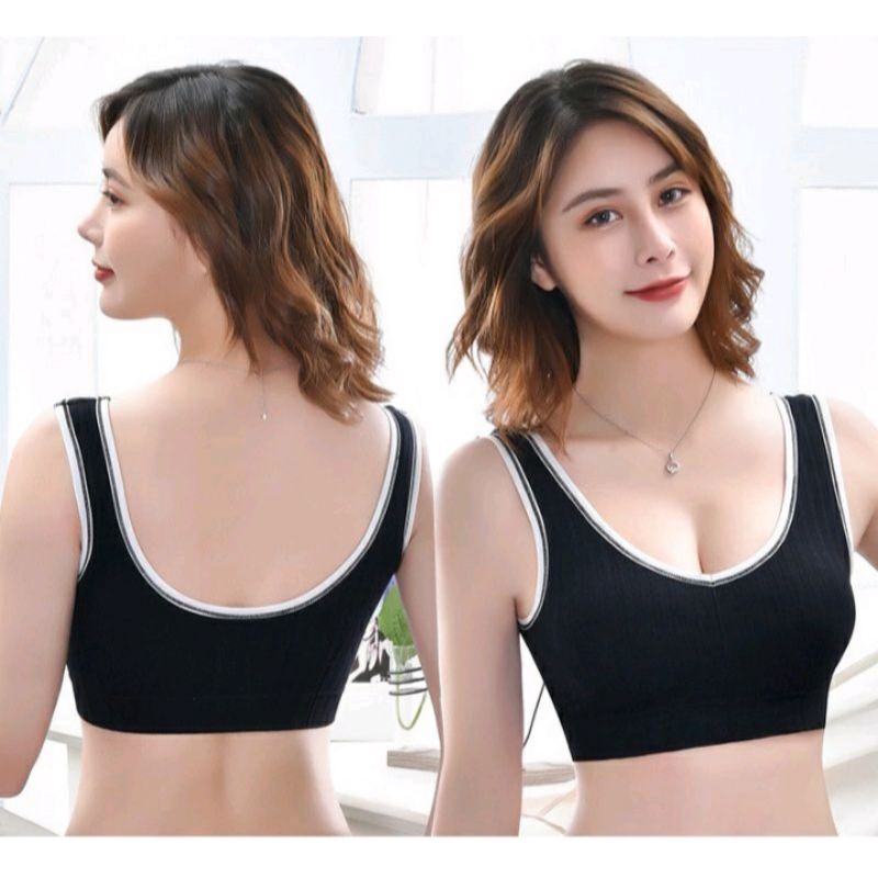 HOT SALE Sport Bra Bra Wanita Model Tampa Kawat Dengan Bahan Halus