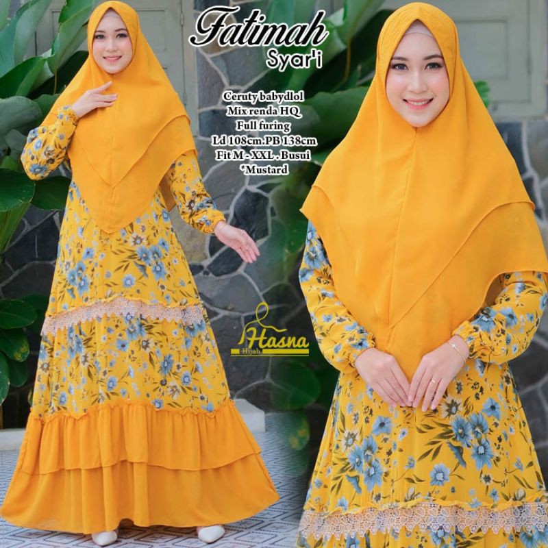 Fatimah Syari By:Hasna/Gamis/Dress/Gamis Murah/Dress Muslim