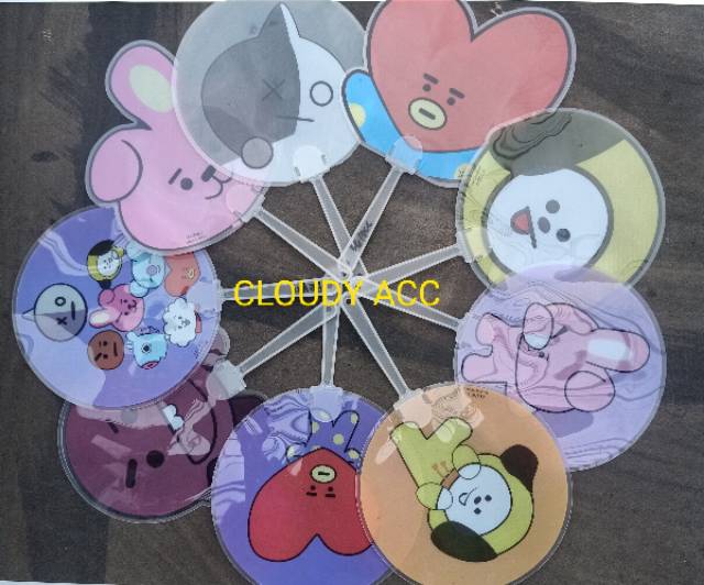 Kipas plastik BTS BT21 unik lucu karakter animasi BTS