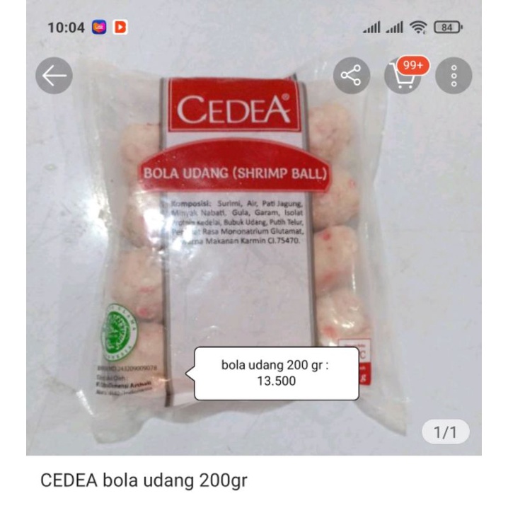 

Cedea bola udang 200gr