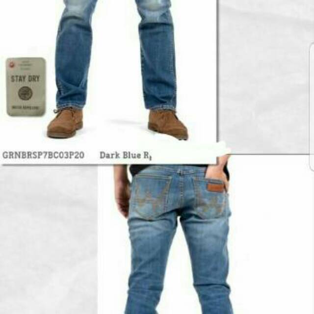 Celana Wrangler Greensboro Original Pria Bluewash Regular Fit Jeans