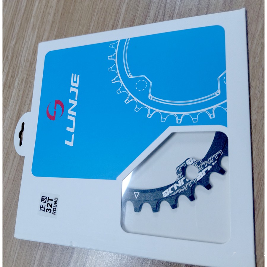 LUNJE Gigi Sprocket Sepeda Chainring Aluminium Round 32T - 104BCD - Black