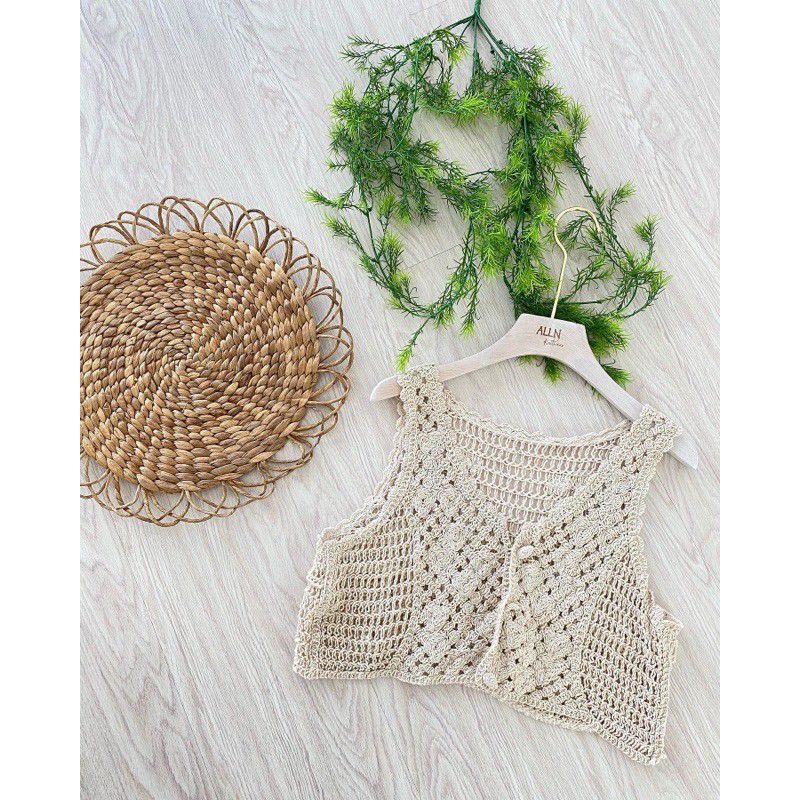 rompi rajut Korea, vest rajut cream