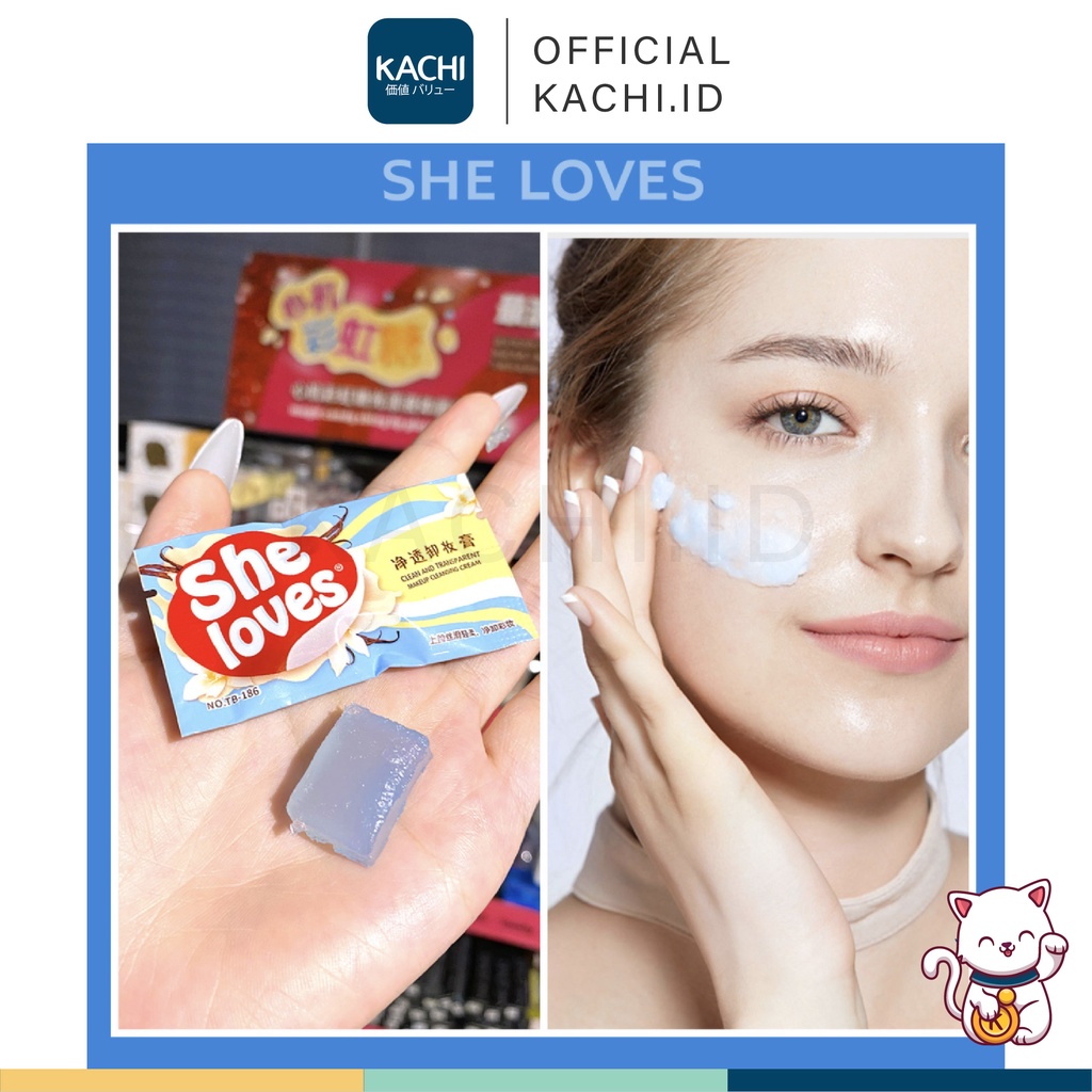 KACHI - SHE LOVES Popcorn Cleansing Cream Makeup Remover Transparent 10 Cubes Sheloves SL024