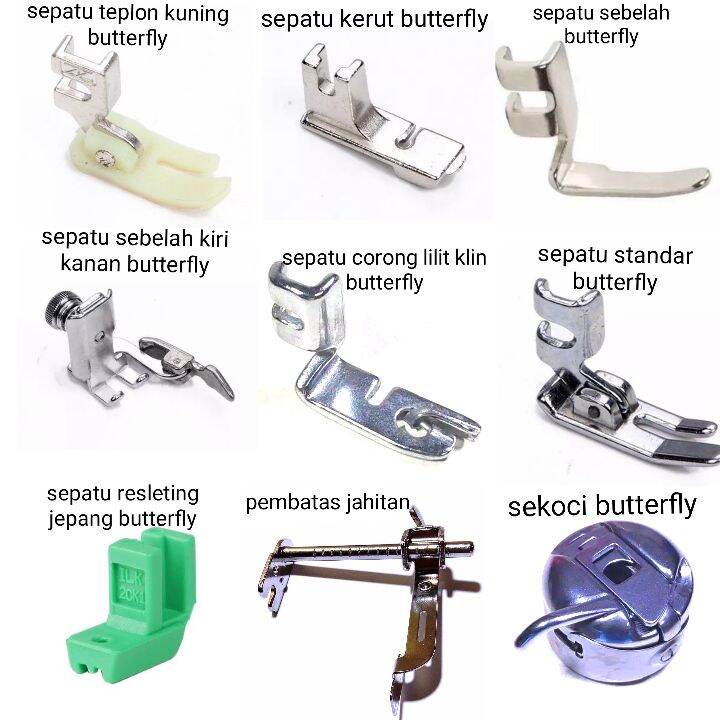 paket sepatu mesin jahit  butterfly / isi 9  jenis / sepatu mesin jahit komplit / sepatu mesin jahit