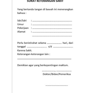 Download 63+ Contoh Surat Sakit Terbaik Dan Terbaru