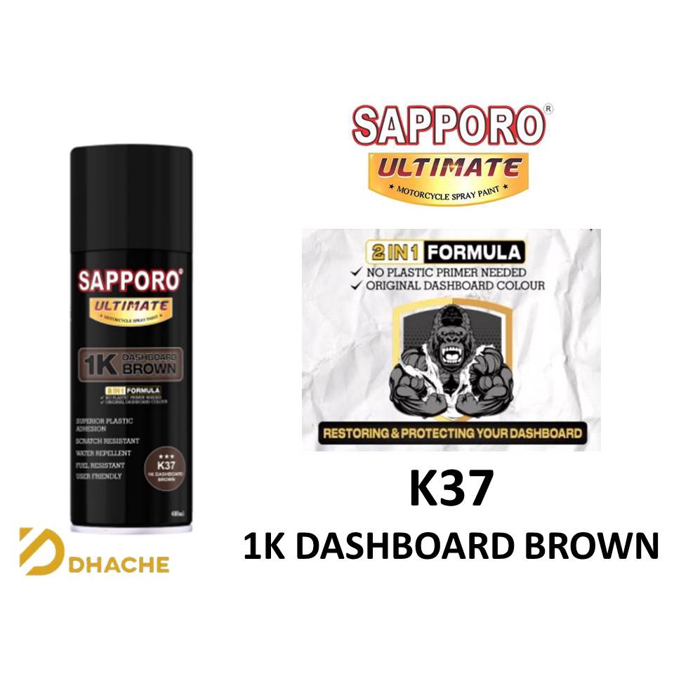 Sapporo Ultimate K37 1K Dashboard Brown / Cat Semprot 2in1 400ml