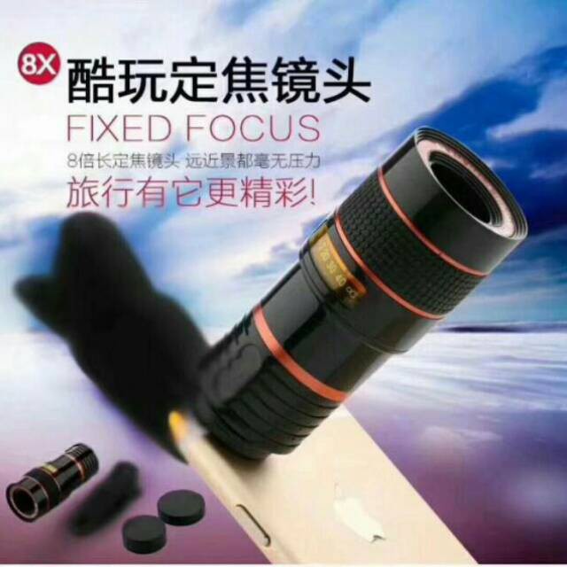 Lensa telezoom 8x universal clip lens