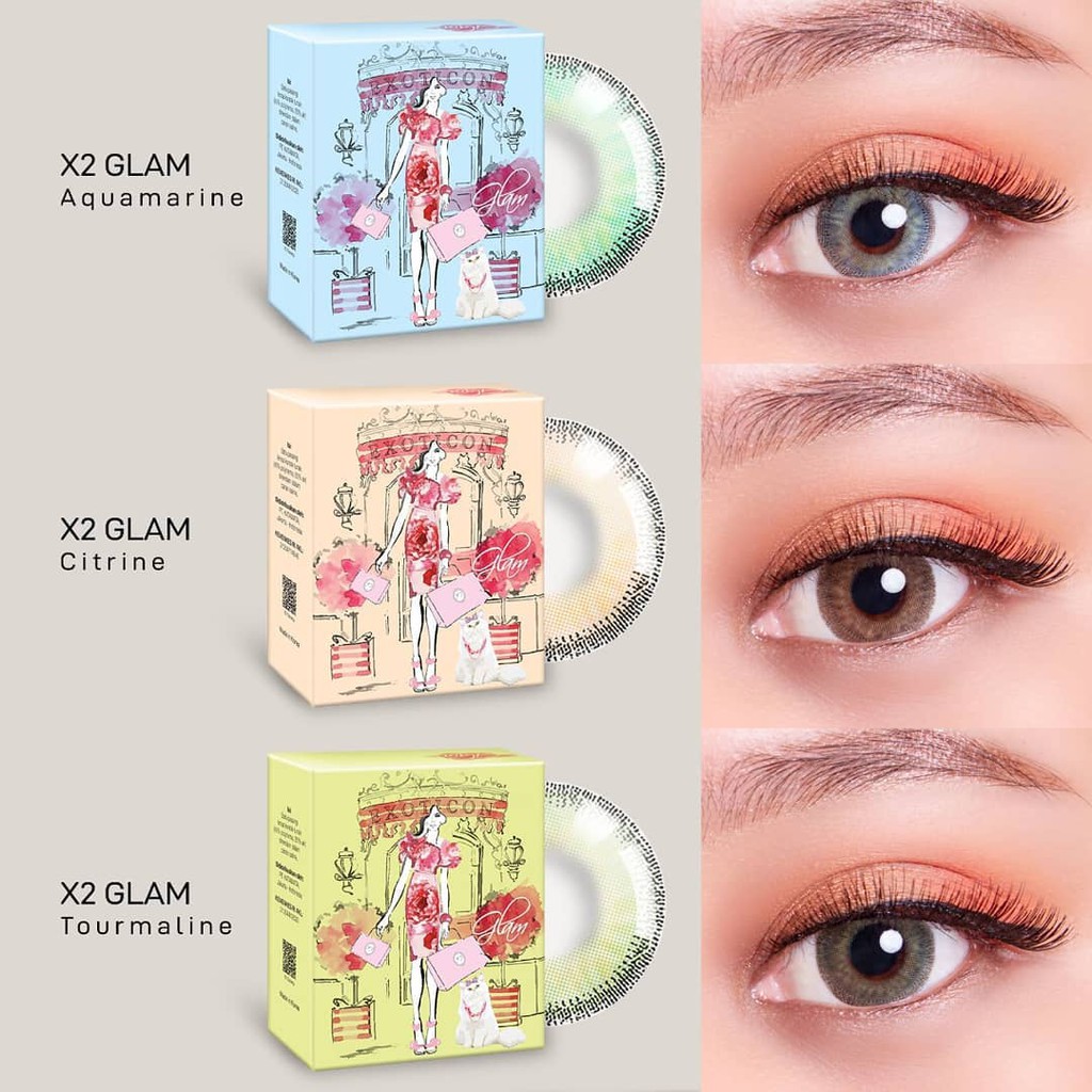 Softlens X2 Glam Soflen Citrine Aquamarine Softlen Normal Minus Soflens Diameter 15 mm Lensa Kontak 