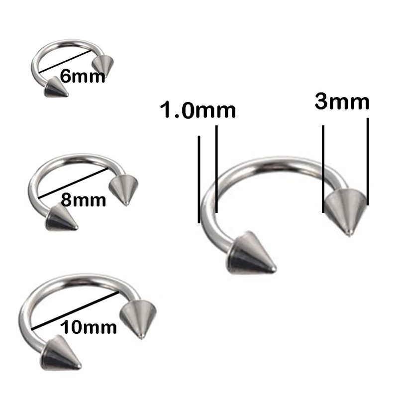 1 Pc Cincin Hidung Bentuk C Bahan Stainless Steel Ukuran 6 / 8 / 10mm Untuk Unisex