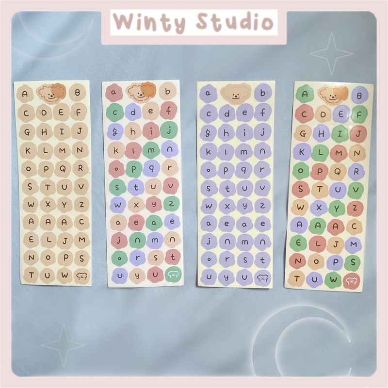 

1Pc CUTE MURAH ALPHABET Sticker Sheet Deco DIY Planner BUJO Stiker Aesthetic - B0004