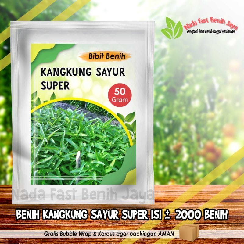 Benih bibit kangkung sayuran daun lebar  50 gram / benih kangkung bankok
