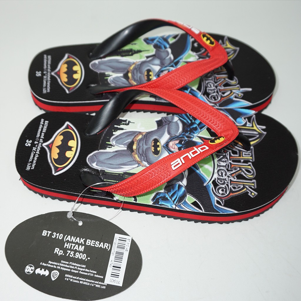 Sandal Jepit Anak Ando Batman BT310 Hitam