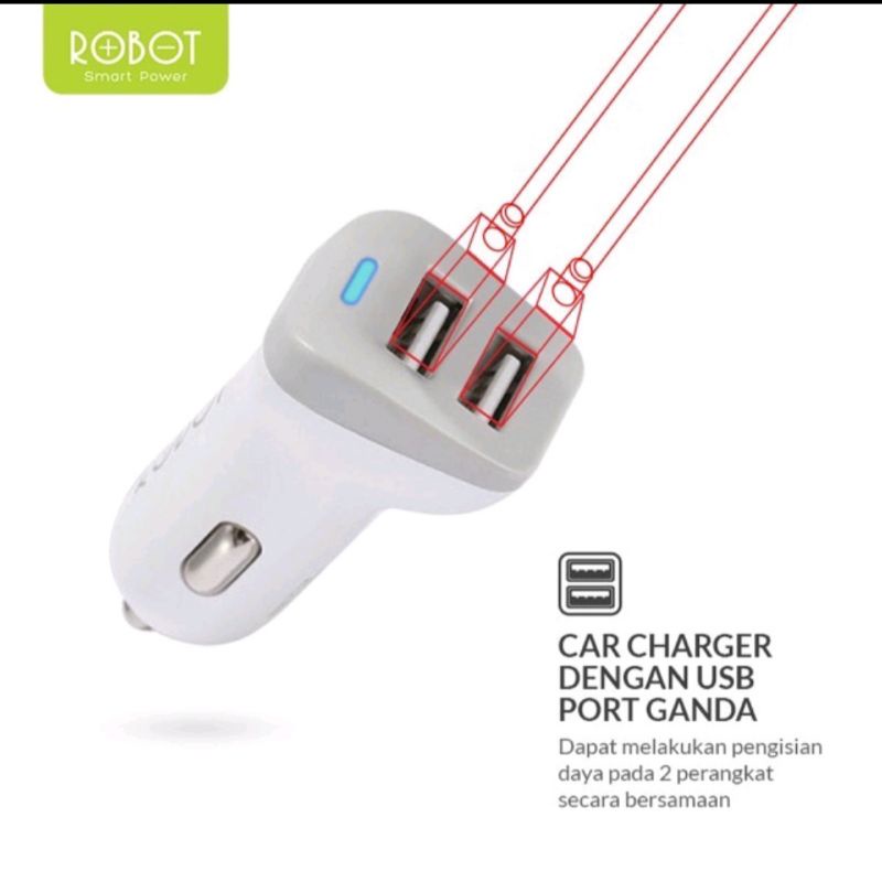 CHARGER MOBIL ROBOT RT-C06 CAR CHARGER - GARANSI RESMI 1 TAHUN