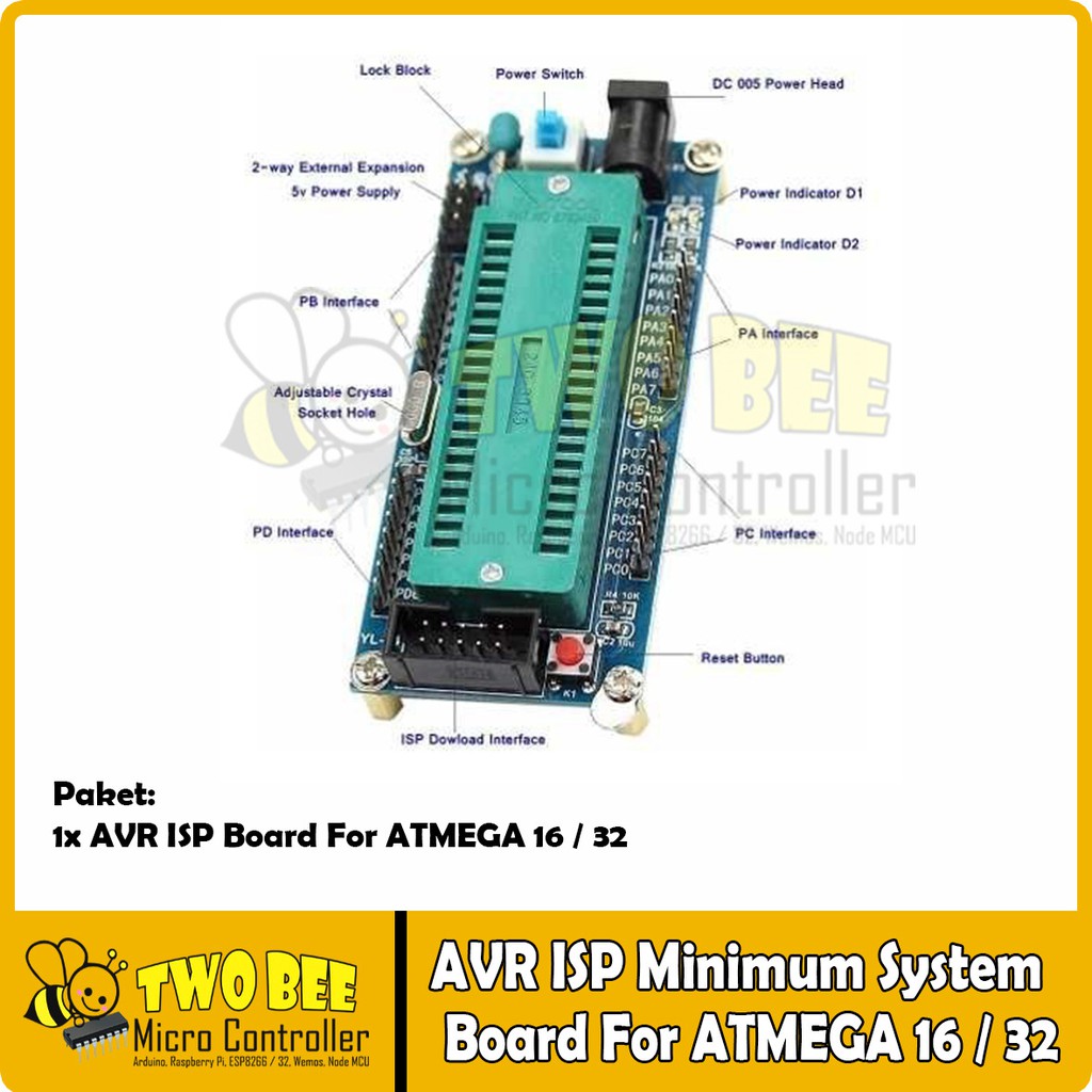 AVR ISP Minimum System Development Board FOR ATMega328P / ATMega16