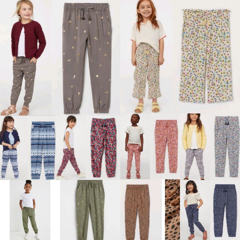 celana jogger dan kulot rayon anak perempuan hnm