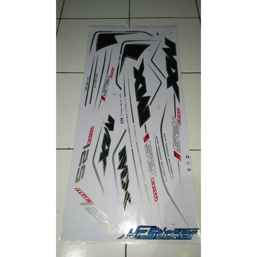 Stiker striping variasi yamaha XEON RC mx125 putih