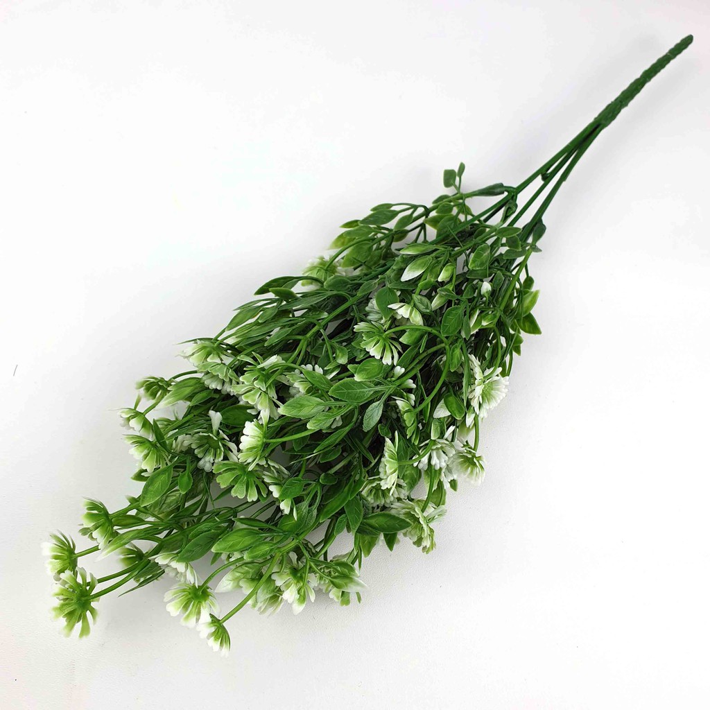 Bunga Mungil Plastik Panjang 35 cm /Bunga Artificial/Bunga Palsu-Putih