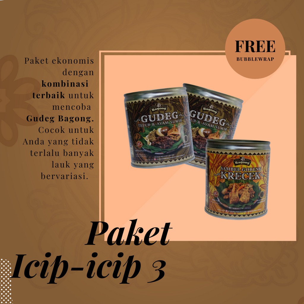 

Gudeg Bagong PAKET ICIP-ICIP 3 FREE BUBBLE WARP