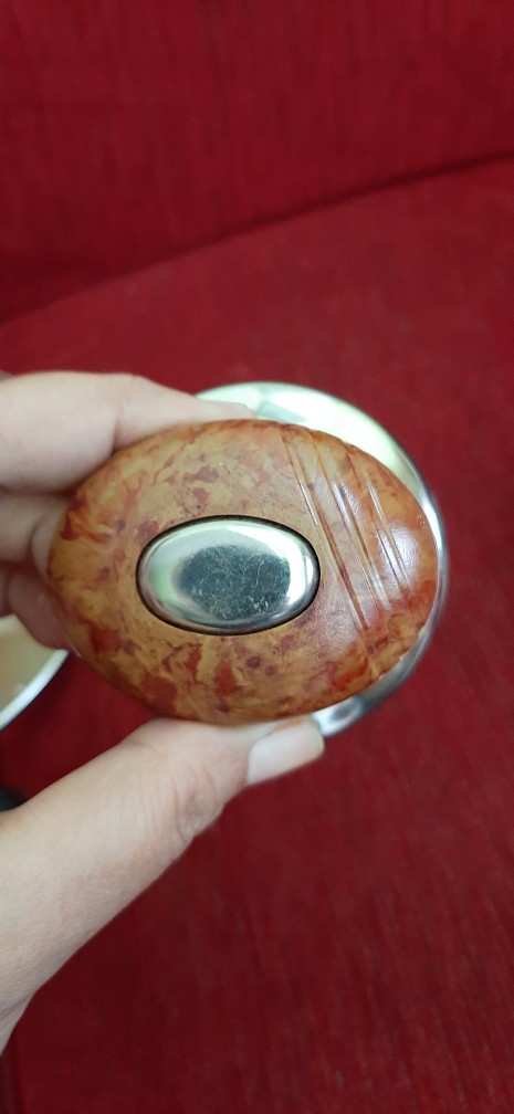 Knop / Pegangan Tutup Panci Model Oval Motif Kayu Bahan Phenolik