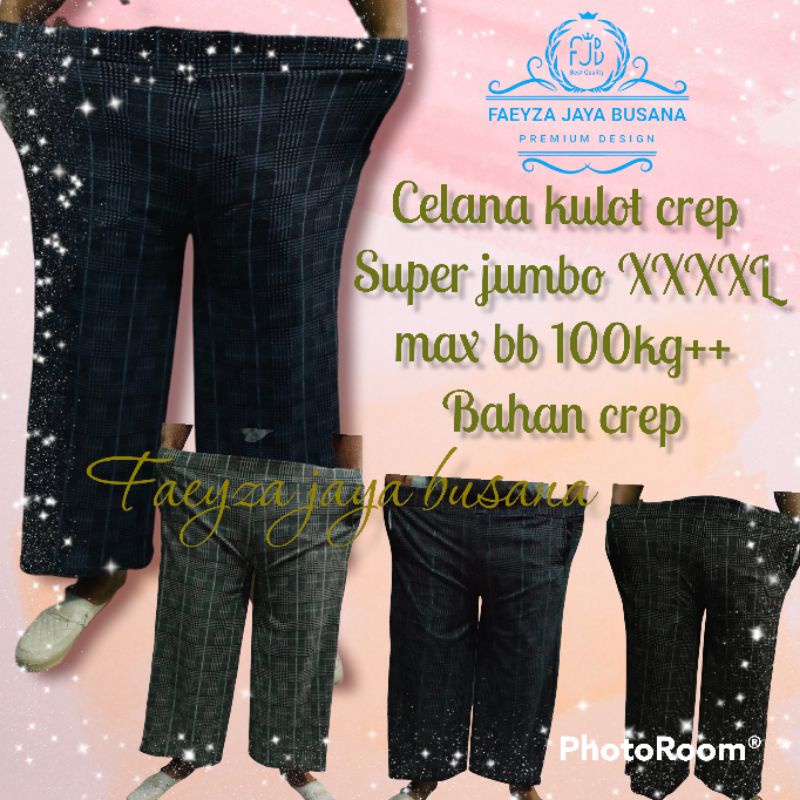 Celana kulot kotak kotak super jumbo XXXXL/celana kulot kotak jumbo