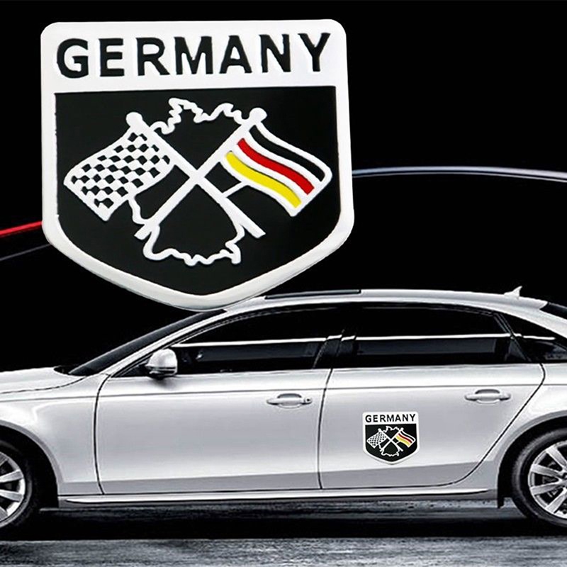 (R1Id &amp; Available) Sticker Emblem Dekorasi Grill Mobil Motif Bendera Jerman 3d Bahan Aluminum