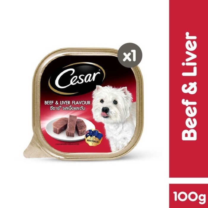 dog food Cesar beef liver 100g wet food / cornet makanan basah anjing