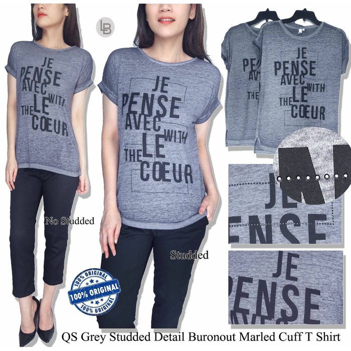 Kaos atasan grey marled s.oliver branded murah
