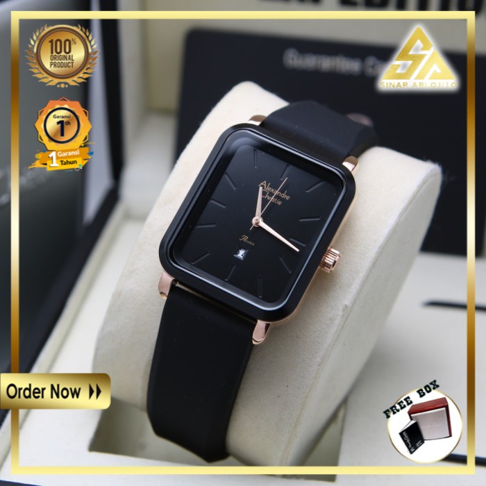 JAM TANGAN ALEXANDER CHRISTIE ALEXANDRE CHRISTIE WANITA CEWEK ORIGINAL ORI BRANDED ROSEGOLD BLACK AC