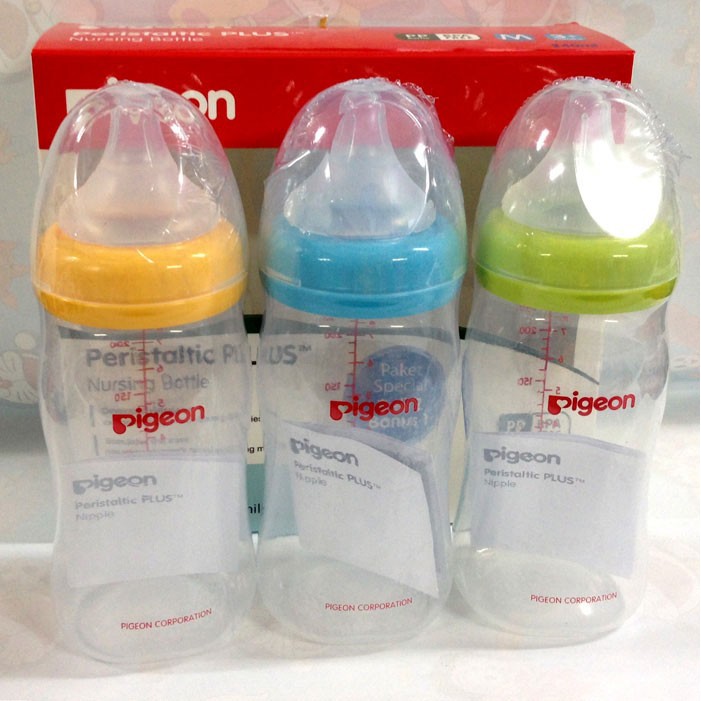 Botol Susu Pigeon Wideneck 240ml Original Nipple Peristaltic Plus