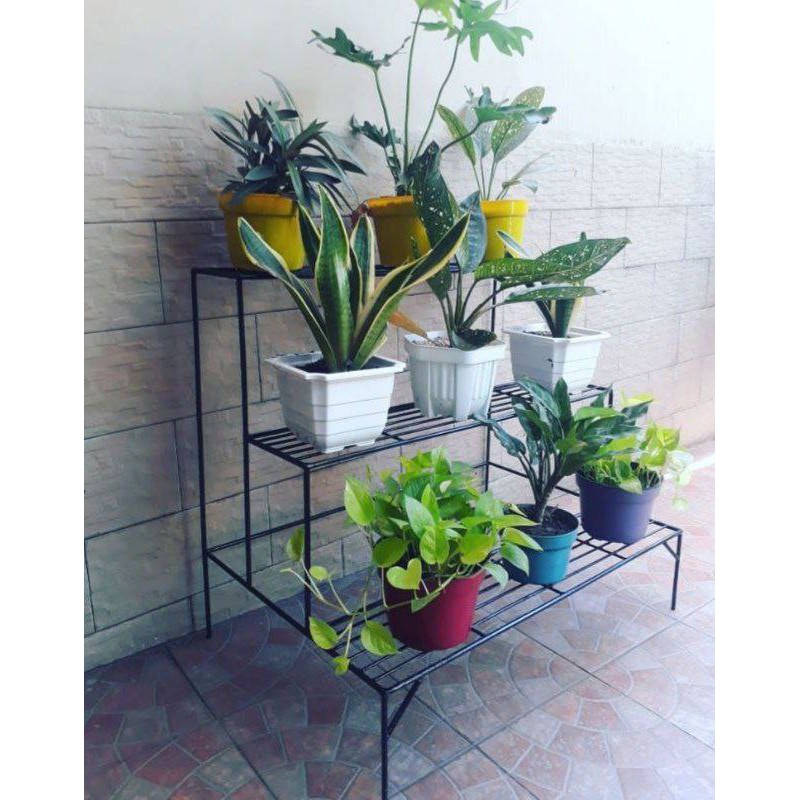 Rak bunga susun Besi Rak Tanaman rak bunga susun Standing Pot rak besi tanaman Pot ambal 3 susun