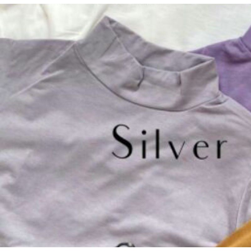 PROMO MANSET BADAN POLOS TEBAL ADEM TURTLENECK BAHAN KAOS TIDAK LICIN-SILVER