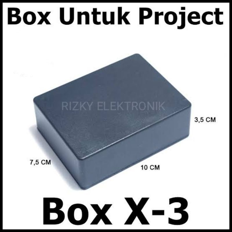 Box Kotak X3 Hitam Casing Plastik DIY Modul 10x7,5x3,5cm